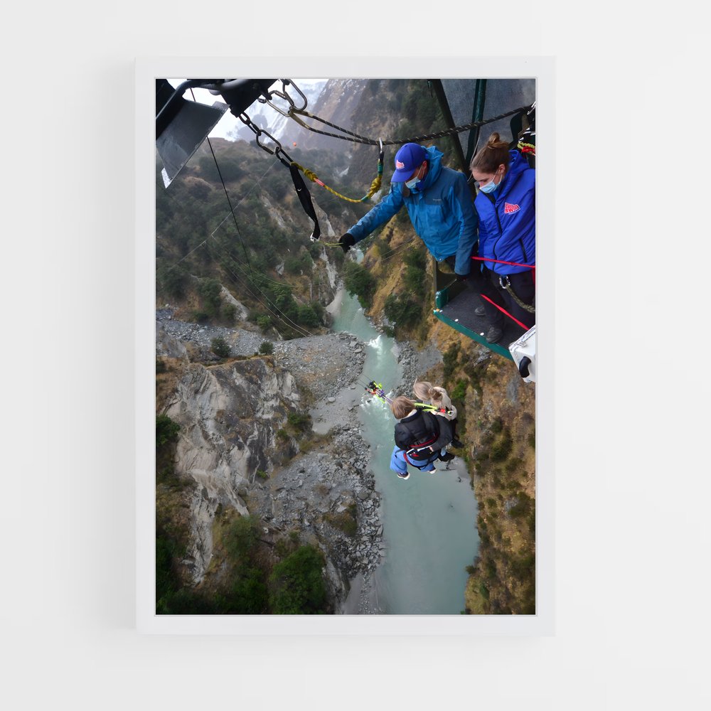 Poster Aventure au-dessus de la Rivière – affiche Saut à l’élastique (vue 3)